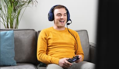 Trust GXT 488 Forze-G headset för gaming för PS4 (blå kamouflage)