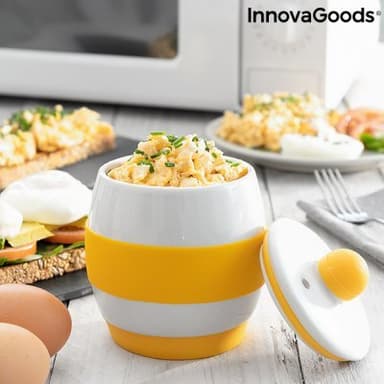 Keramiska äggkoppar för mikrovågsugn med recept eggsira innovagoods