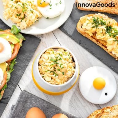 Keramiska äggkoppar för mikrovågsugn med recept eggsira innovagoods