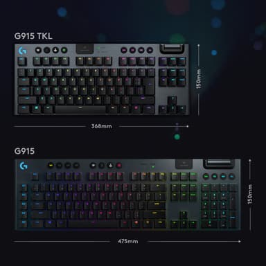 Logitech G915 Lightspeed tangentbord för gaming (GL Tactile-tangenter)