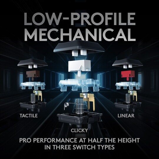 Logitech G915 Lightspeed tangentbord för gaming (GL Clicky-tangenter)