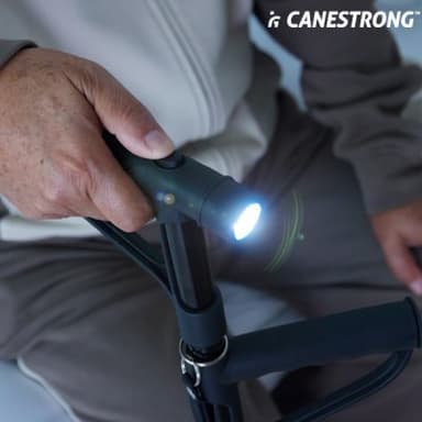 Hopfällbar käpp med led och dubbelt handtag canestrong