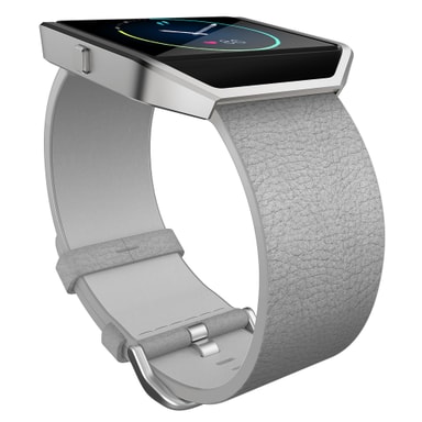 FitBit Blaze armband läder L (grå) Elgiganten
