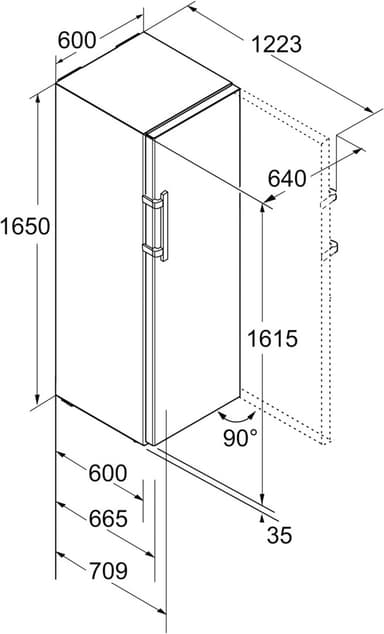 KEF3730 LIEBHERR kylskåp 165CM A+++