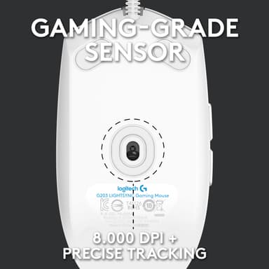 Logitech G203 Lightsync gaming mus (vit)