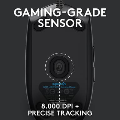 Logitech G203 Lightsync gaming mus (svart)