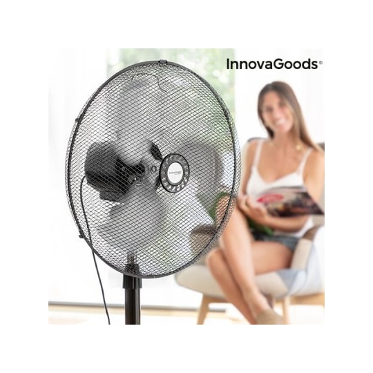Innovagoods industrial ø 45 cm 75w black pedestal fan