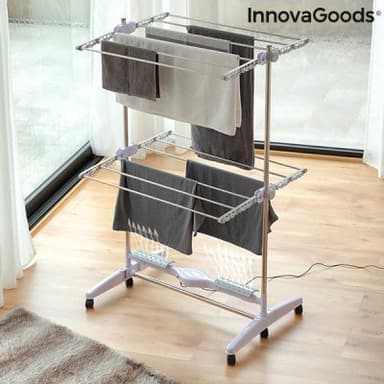 Hopfällbart och elektriskt torkställ med luftflöde breazy innovagoods (12 stänger) 24w Hopfällbart och elektriskt torkställ med luftflöde breazy innovagoods (12 stänger) 24w