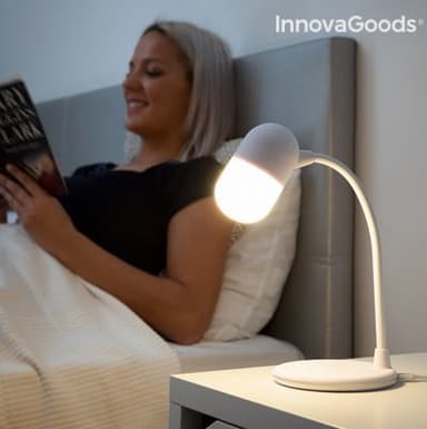 Led-lampa med högtalare och trådlös laddare akalamp innovagoods