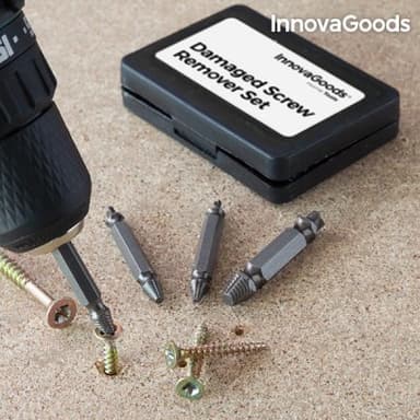 Innovagoods borrkronor för att dra ut skadade skruvar (paket med 4)