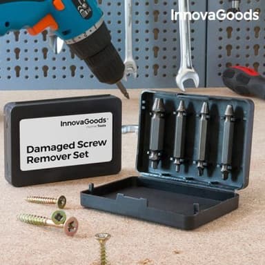 Innovagoods borrkronor för att dra ut skadade skruvar (paket med 4)