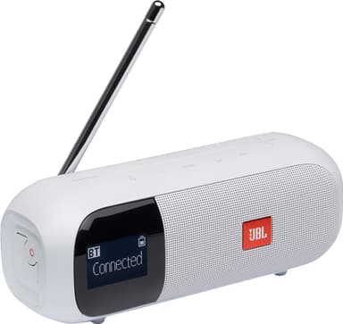JBL Tuner 2 FM bärbar högtalare med DAB+/FM-radio (vit)