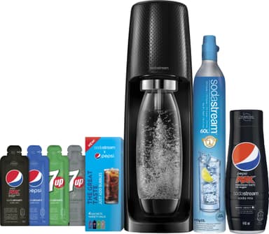 SodaStream Spirit kolsyremaskin: Pepsipaket S1011711771 (svart)