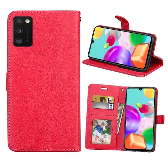 Mobilplånbok 3-kort Samsung Galaxy A41 (SM-A415F)  - Röd