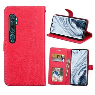 Mobilplånbok 3-kort Xiaomi Mi Note 10  - Röd