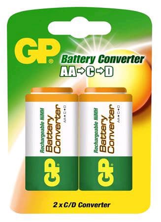 GP Batteri Konverter AA till C/D (2 st)