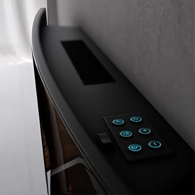 Dekorativ och elektrisk öppen spis för vägg cecotec warm 3500 curved flames 2000w