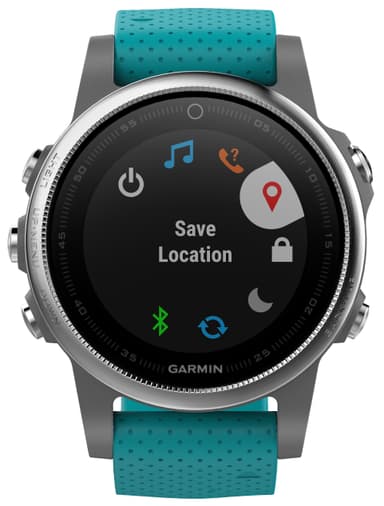 Garmin Fenix 5s träningsklocka (silver/turkos)