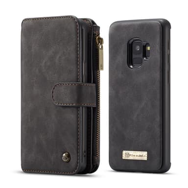 CASEME Samsung Galaxy S9 Retro läder plånboksfodral - Svart
