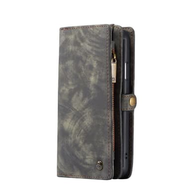 CASEME iPhone 11 Retro Split läder plånboksfodral - Grå