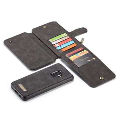 CASEME Samsung Galaxy S9 Retro läder plånboksfodral - Svart