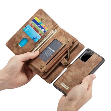 CASEME Samsung Galaxy S20 Plus Retro läder plånboksfodral - Brun