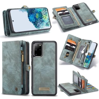 CASEME Samsung Galaxy S20 Plus Retro läder plånboksfodral - Blå