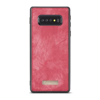 CASEME Samsung Galaxy S10 Retro läder plånboksfodral - Röd