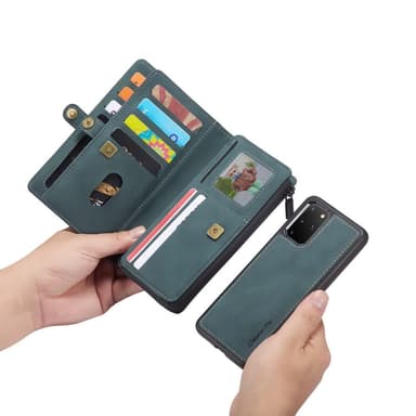 CASEME Samsung Galaxy S20 Plus Retro läder plånboksfodral - Grön
