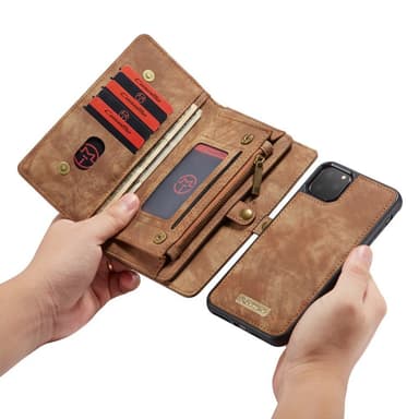 CASEME iPhone 11 Pro Max Retro Split läder plånboksfodral - Brun