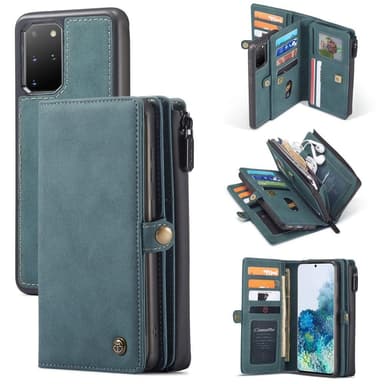 CASEME Samsung Galaxy S20 Plus Retro läder plånboksfodral - Grön