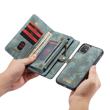CASEME iPhone 11 Retro Split läder plånboksfodral - Blå