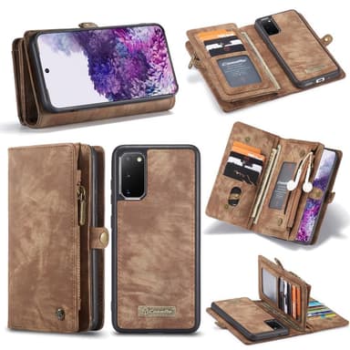 CASEME Samsung Galaxy S20 Retro läder plånboksfodral - Brun