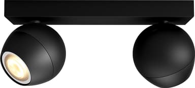 Philips Hue White Ambiance Buckram bar spotlight (svart/2x 5.5 W GU10)