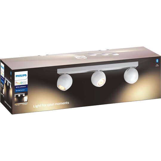 Philips Hue White Ambiance Buckram bar spotlight (vit/3x 5.5 W GU10)
