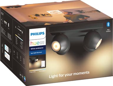 Philips Hue White Ambiance Buckram plate spotlight (svart/4x 5.5 WGU10