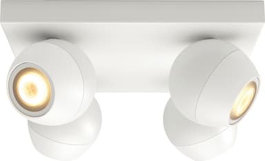 Philips Hue White Ambiance Buckram plate spotlight (vit/4x 5.5 W GU10)