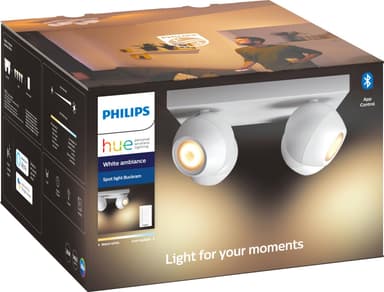 Philips Hue White Ambiance Buckram plate spotlight (vit/4x 5.5 W GU10)