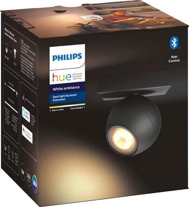 Philips Hue White Ambiance Buckram spotlight (svart/5.5 W GU10)