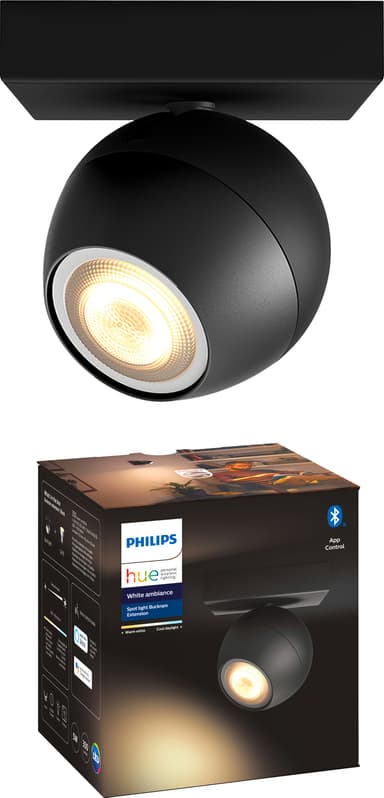 Philips Hue White Ambiance Buckram spotlight (svart/5.5 W GU10)