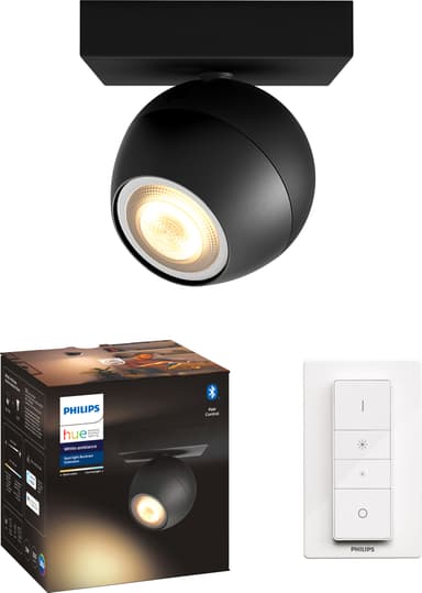 Philips Hue White Ambiance Buckram spotlight (svart/5.5 W GU10)