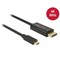 DeLock 3 m USBC till Displayport kabel UHD 4K 60Hz 21,6Gbps DP Alt Mode 1.2 HDCP 1.4 svart