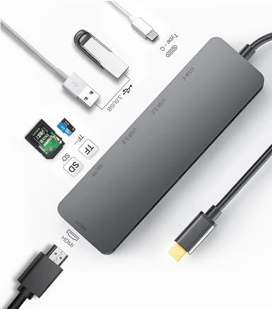 USB-C Multiportadapter - 4K HDMI, PD, USB3.0, SD-kort