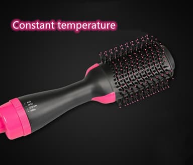 Multifunktionell varmluftsborste Svart/rosa