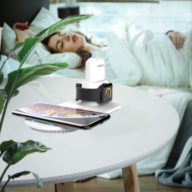 Trådlös snabbladdare för mobil, Apple Watch och Airpods vit