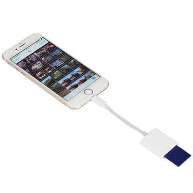 Minneskortläsare till Apple iPhone / iPad - Vit