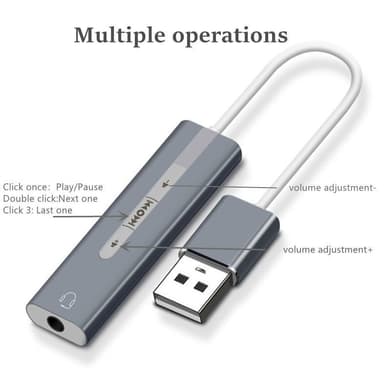 INF Externt ljudkort USB 2.0 till 3.5 mm adapter