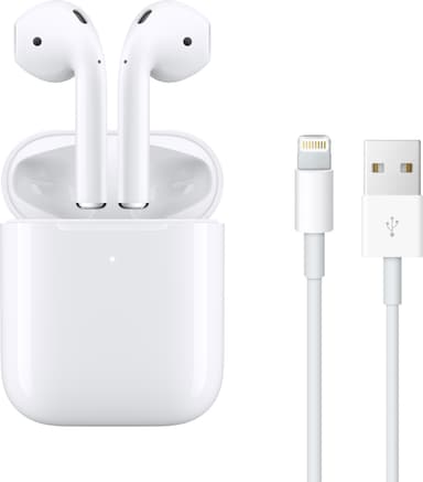 Apple AirPods 2nd gen (2019) trådlösa hörlurar med Qi-fodral