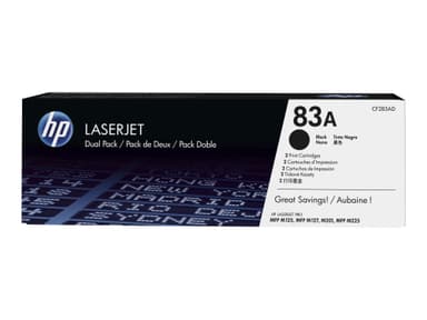 HP 83A - 2-pack - svart - original - LaserJet - tonerkassett (CF283AD)