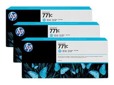 HP 771C - 3-pack - ljus cyan - original - bläckpatron
